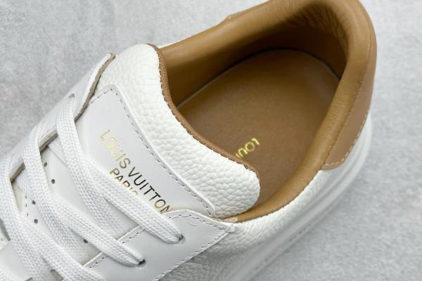 LOUIS VUITTON Beverly Hills Sneakers 'White Monogram With Caramel Collar'