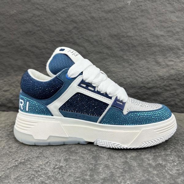 AMIRI MA 1 Leather Low top Skateboard Shoes Men's White Blue