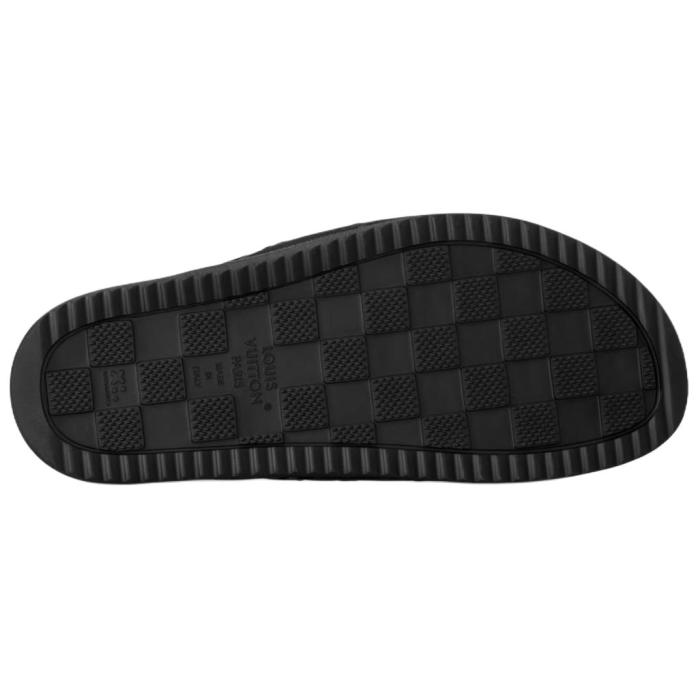 LOUIS VUITTON Miami Slip Resistant Slide Slippers Men's Black