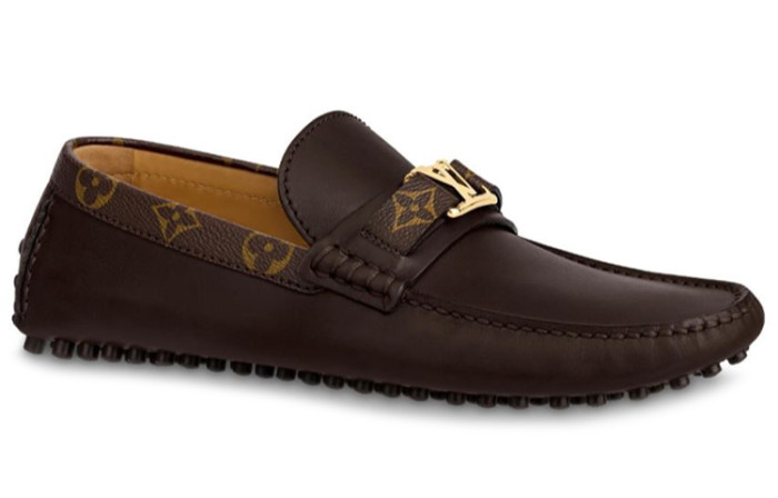 LOUIS VUITTON Hockenheim Top Grain Cow Leather Moccasin Shoes Casual Shoes Men's Mocha
