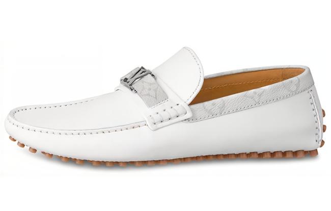 LOUIS VUITTON Hockenheim Leather Casual Shoes Men's White