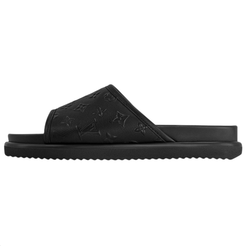 LOUIS VUITTON Miami Slip Resistant Slide Slippers Men's Black