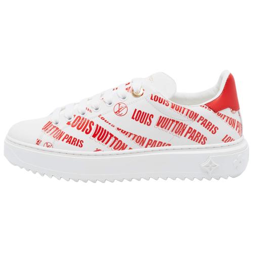 LOUIS VUITTON Time Out Low top Stylish Skateboarding Shoes White Red