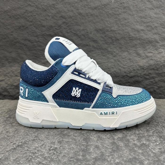 AMIRI MA 1 Leather Low top Skateboard Shoes Men's White Blue