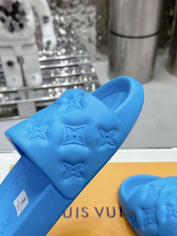 LOUIS VUITTON Waterfront Slide Slippers Blue