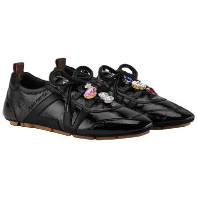 LOUIS VUITTON Sneakerina Leather Low top Casual Shoes Black