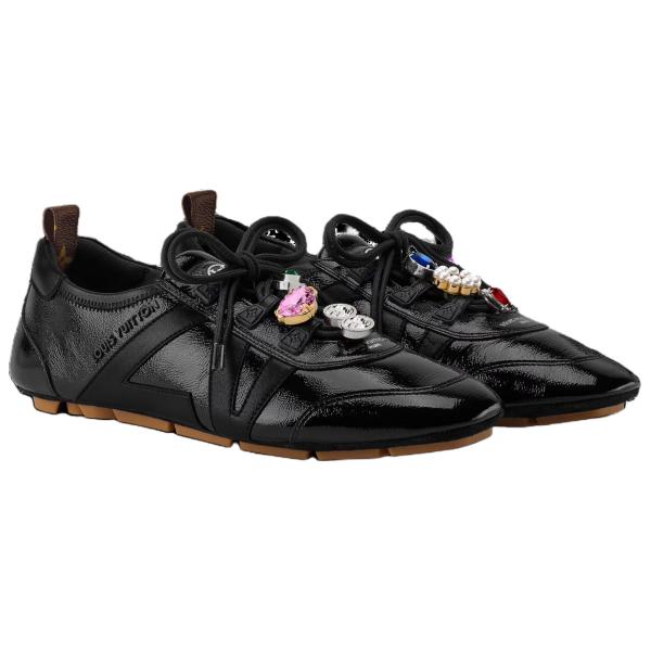 LOUIS VUITTON Sneakerina Leather Low top Casual Shoes Black
