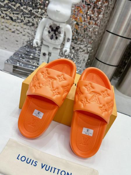 LOUIS VUITTON Waterfront Slide Slippers Orange