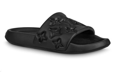 LOUIS VUITTON Waterfront Slide Slippers Black