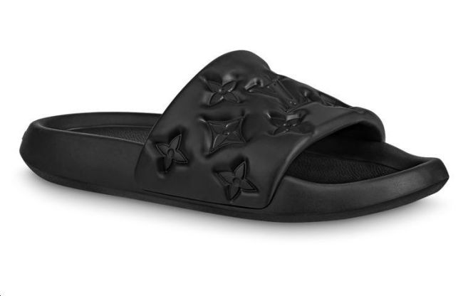 LOUIS VUITTON Waterfront Slide Slippers Black