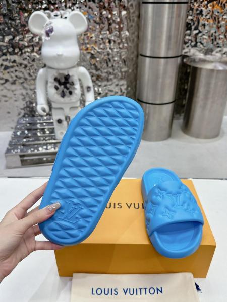 LOUIS VUITTON Waterfront Slide Slippers Blue
