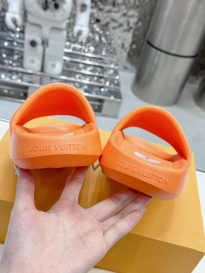 LOUIS VUITTON Waterfront Slide Slippers Orange