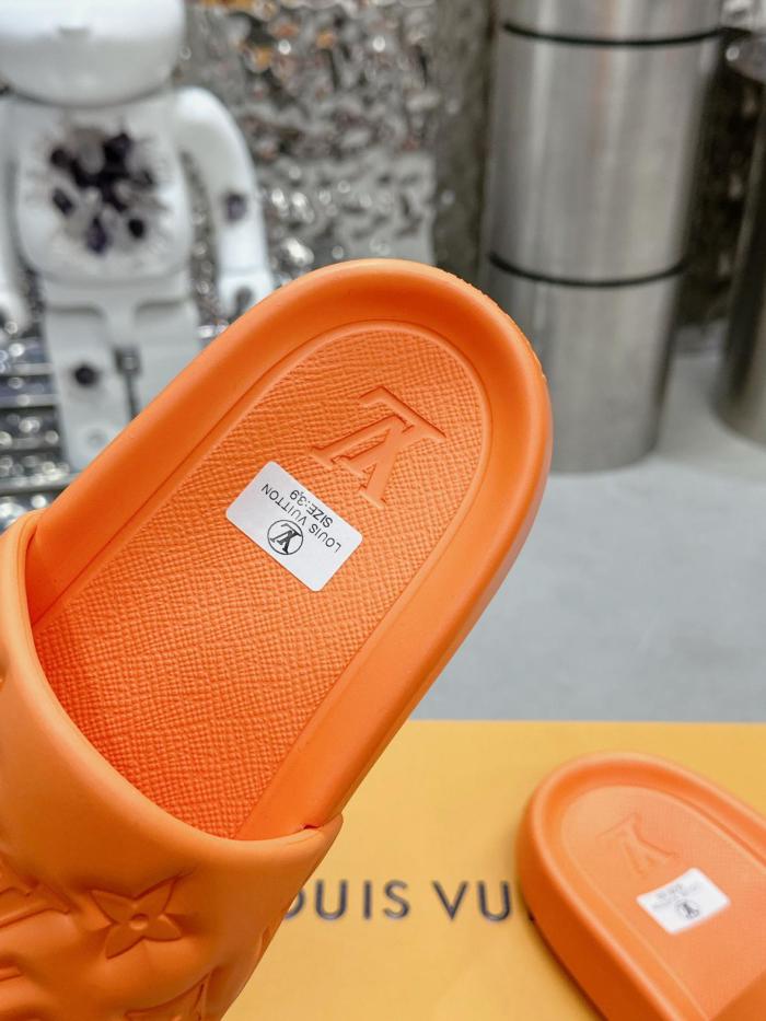 LOUIS VUITTON Waterfront Slide Slippers Orange