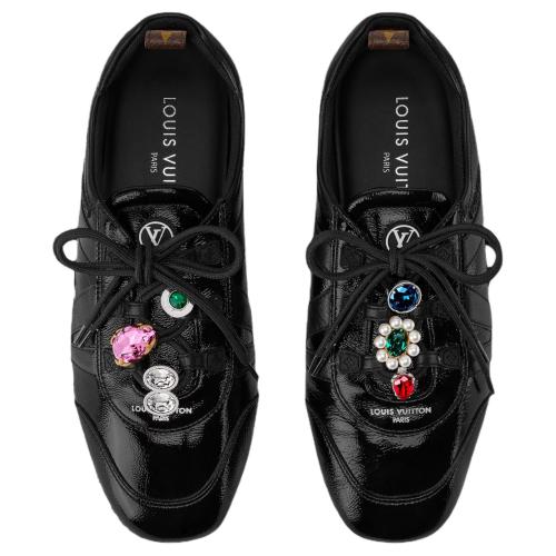 LOUIS VUITTON Sneakerina Leather Low top Casual Shoes Black