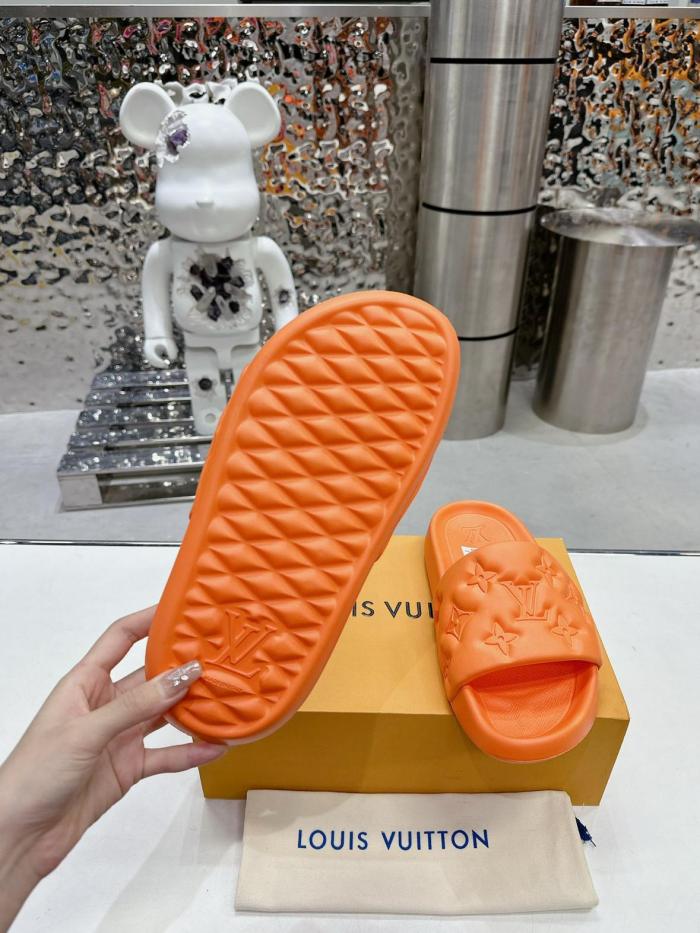 LOUIS VUITTON Waterfront Slide Slippers Orange