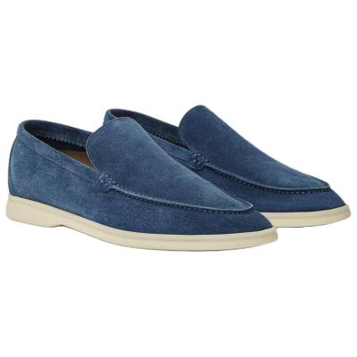 Loro Piana Summer Walk Cow Leather Casual Shoes Blue