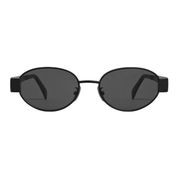 CELINE Original Design Oval Sunglasses Women's Black