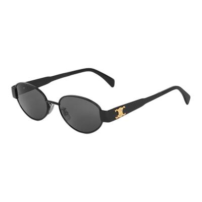 CELINE Original Design Oval Sunglasses Women's Black
