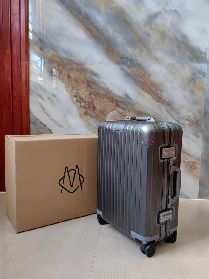 RIMOWA ESSENTIAL Polycarbonate Suitcase, Luggage, And Travel Bags For Airplane Check in 21 Inch Unisex Gray size 39*23*55cm