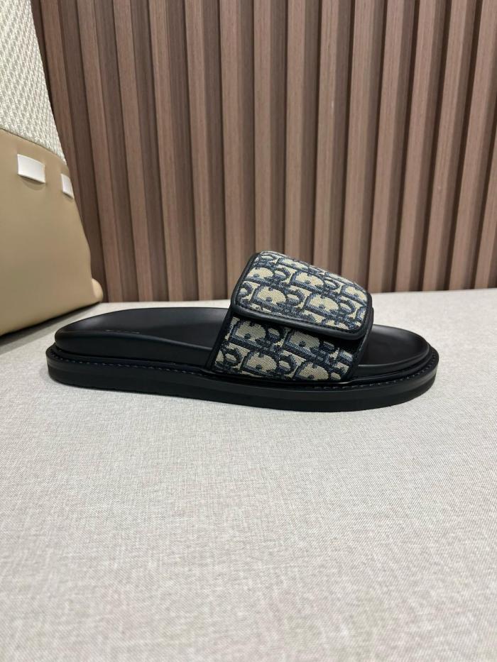 DIOR Aqua Slide Slippers Men's Beige Black