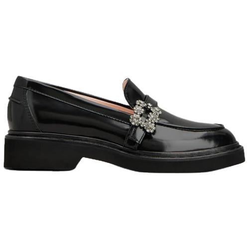 Roger Vivier Viv' Rangers Calfskin Loafers Women's Black