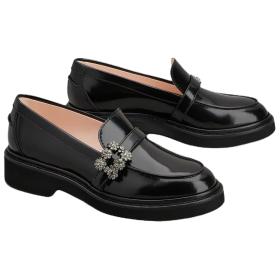 Roger Vivier Viv' Rangers Calfskin Loafers Women's Black
