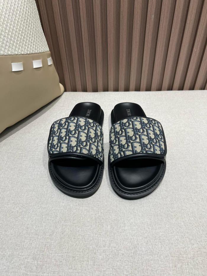 DIOR Aqua Slide Slippers Men's Beige Black