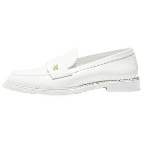 CHANEL 26C Calfskin Loafers 2.5cm Women's White