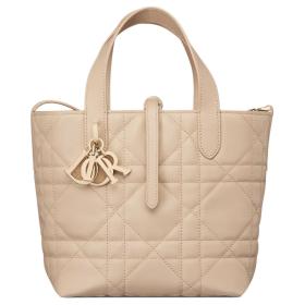 DIOR Toujours Cow Leather Handbag Small Women's Rouge Beige M2835OSNW-M51U size 16*12*18 cm