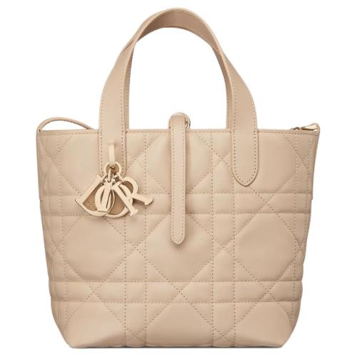 DIOR Toujours Cow Leather Handbag Small Women's Rouge Beige M2835OSNW-M51U size 16*12*18 cm