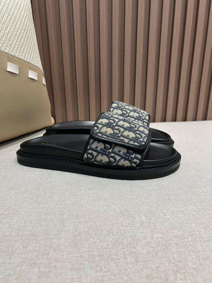 DIOR Aqua Slide Slippers Men's Beige Black