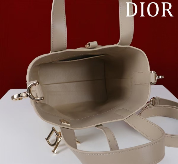 DIOR Toujours Cow Leather Handbag Small Women's Rouge Beige M2835OSNW-M51U size 16*12*18 cm