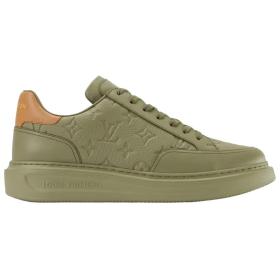 LOUIS VUITTON Beverly Hills Cow Leather Low top Skateboard Shoes Men's Green