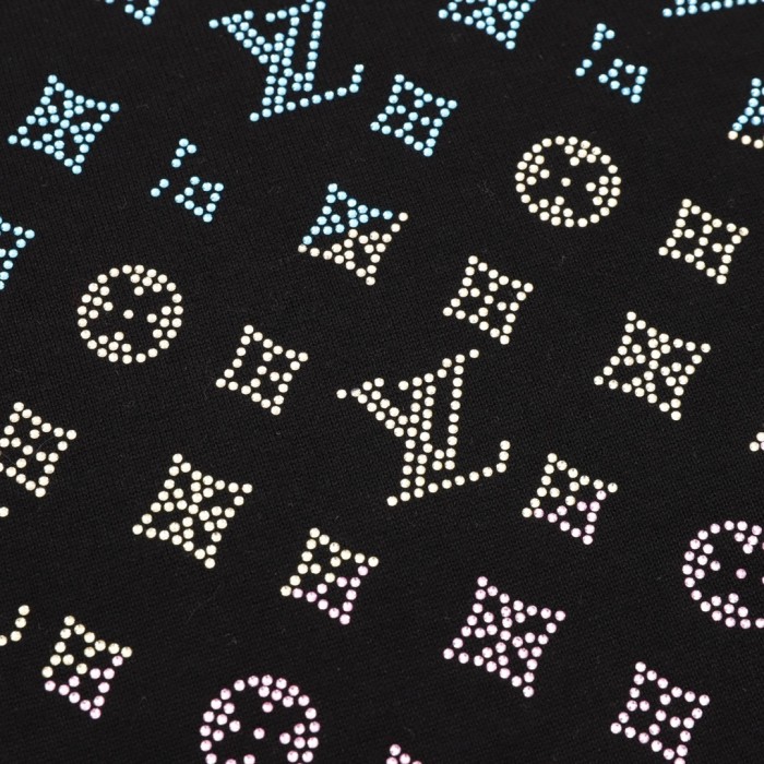 LOUIS VUITTON Monogram Gradient Embellished Short Sleeved Crewneck