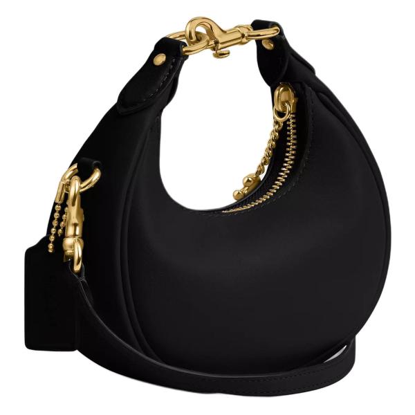 COACH JONIE Leather Shoulder Bag, Crossbody Bag, Handbag Mini Women's Black CR508-B4BK size 15.24*5.72*8.26cm