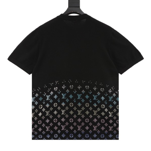 LOUIS VUITTON Monogram Gradient Embellished Short Sleeved Crewneck