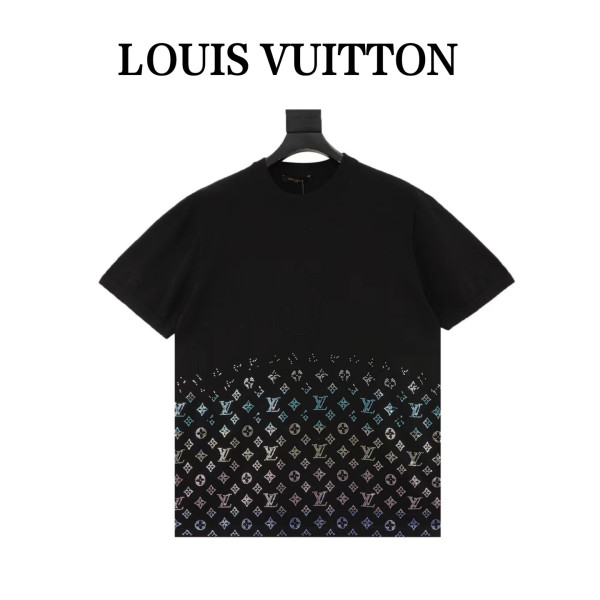 LOUIS VUITTON Monogram Gradient Embellished Short Sleeved Crewneck