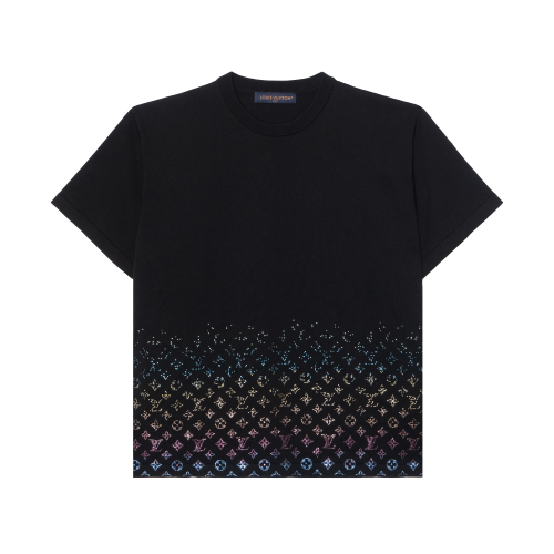 LOUIS VUITTON Monogram Gradient Embellished Short Sleeved Crewneck