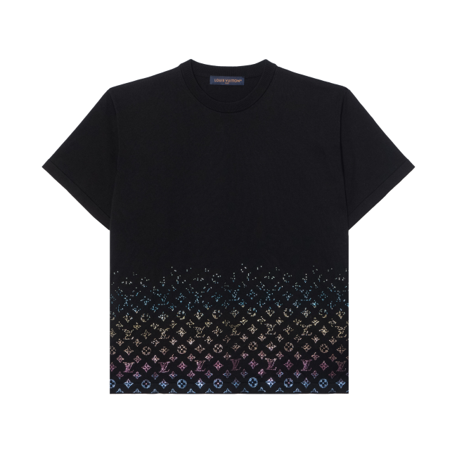 LOUIS VUITTON Monogram Gradient Embellished Short Sleeved Crewneck