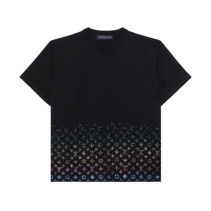 LOUIS VUITTON Monogram Gradient Embellished Short Sleeved Crewneck
