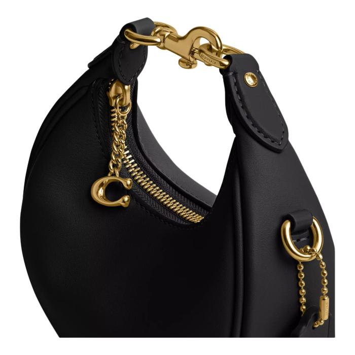 COACH JONIE Leather Shoulder Bag, Crossbody Bag, Handbag Mini Women's Black CR508-B4BK size 15.24*5.72*8.26cm