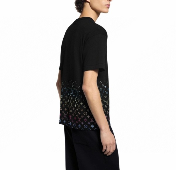 LOUIS VUITTON Monogram Gradient Embellished Short Sleeved Crewneck