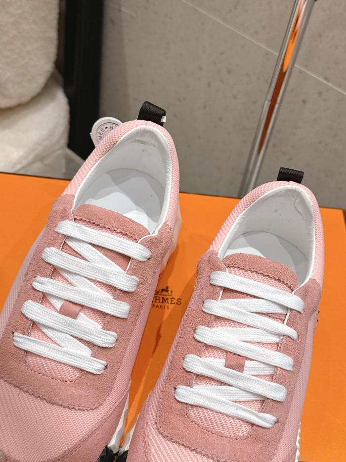 HERMES Bouncing Low top Casual Shoes 4cm Women's Vintage Rose