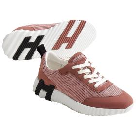 HERMES Bouncing Low top Casual Shoes 4cm Women's Vintage Rose