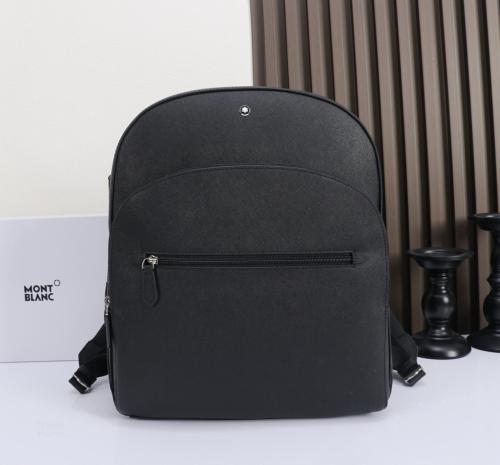 MONTBLANC Cow Leather Backpack Large Unisex Black 130274 size 34*15*42cm