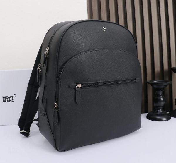 MONTBLANC Cow Leather Backpack Large Unisex Black 130274 size 34*15*42cm