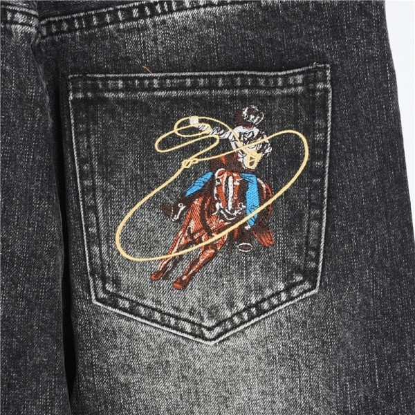 LOUIS VUITTON Lv Flocked Damier Denim Pants