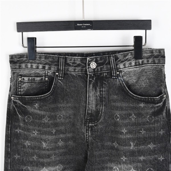 LOUIS VUITTON Lv Flocked Damier Denim Pants