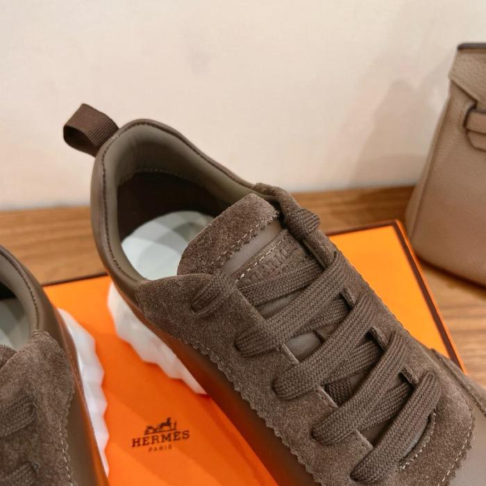 HERMES Bouncing Low top Casual Shoes Brown