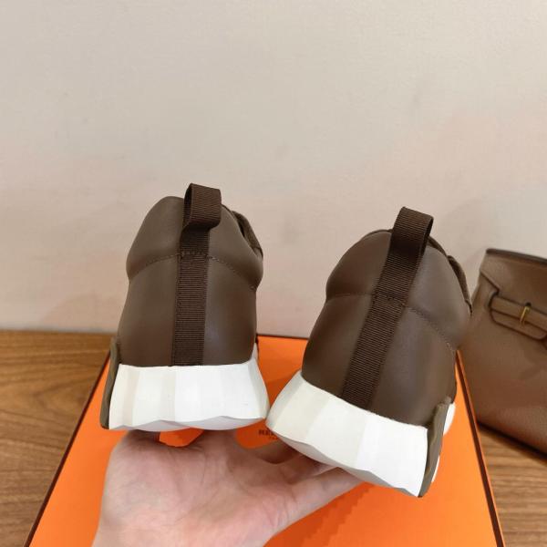 HERMES Bouncing Low top Casual Shoes Brown